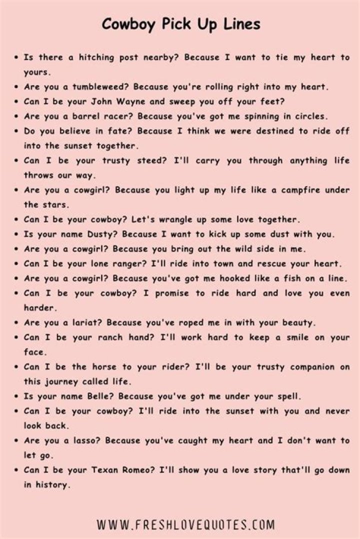 Cowboy Pickup Lines For Captivating Hearts